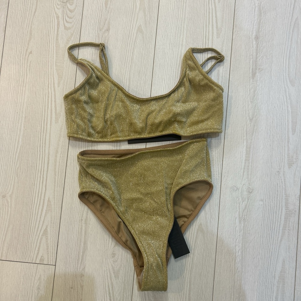 Triangl High Wasited Gold sparkly bikini